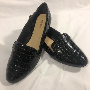 ALDO KAPPA loafer shoe-Black alligator like size 8